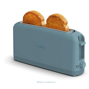 Bella 2 Slice Slim Toaster, Fits-Anywhere Kitchenware, 6 Shade Settings Surf NEW